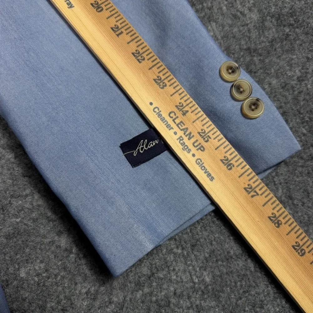 Alan Flusser Sport Coat Blazer Mens 48L Blue Silk Cotton Textured 2-Button NWT